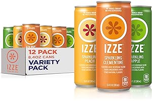 IZZE Sparkling Juice, 3 Flavor Variety Pack, 8.4 oz Cans, 12 Count