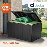 Deuba Marvel+ by KETER 270 L Garden Storage Box Wood Effect Anthracite view 2