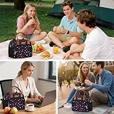 HOMESPON Insulated Lunch Bag for Women Men Colorful Dots 27x21x15 cm view 6