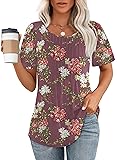Womens Blouses Short Sleeve Summer Tops Dressy