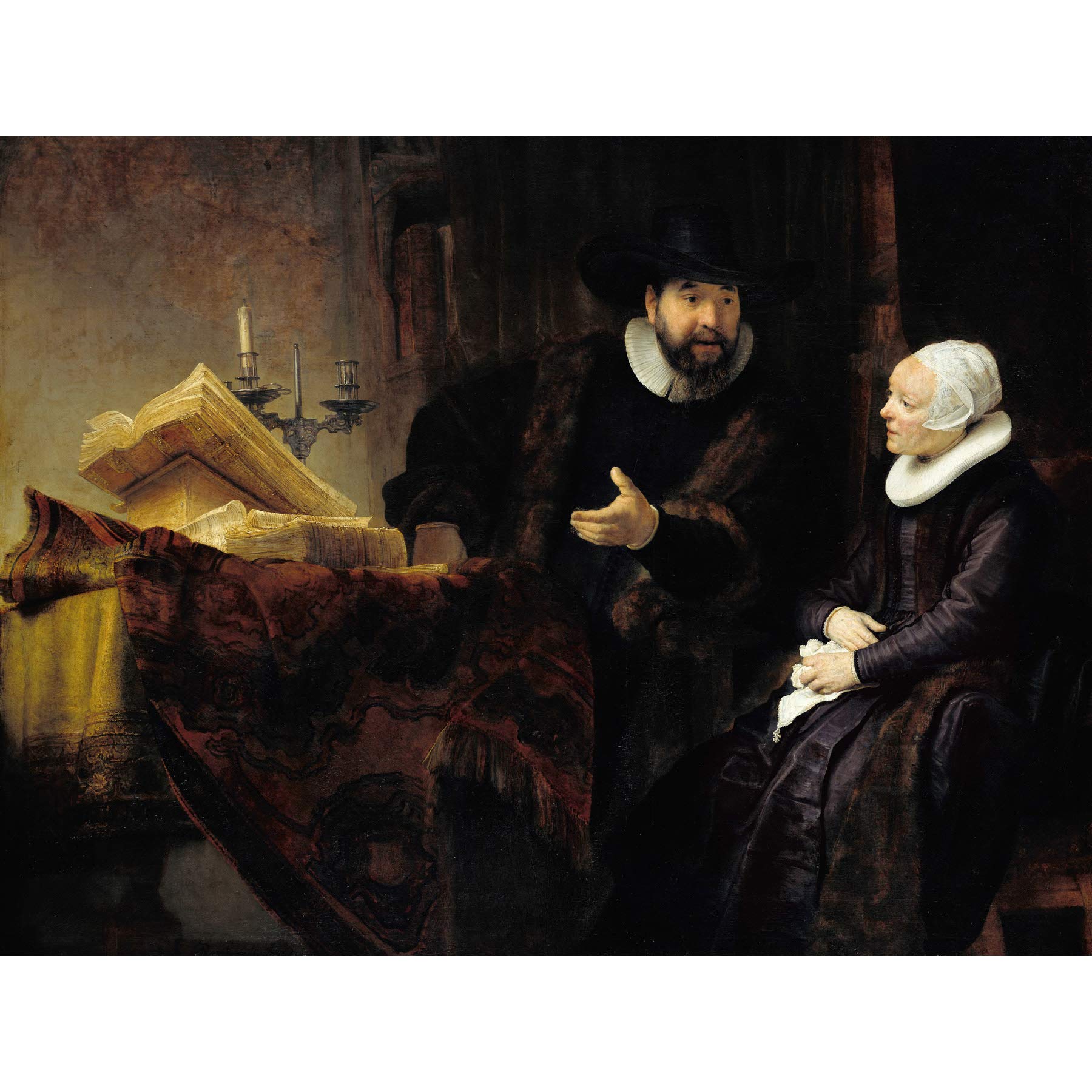 Rembrandt The Mennonite Preacher Anslo And His Wife Large Wall Art Print Canvas Premium Poster Mural