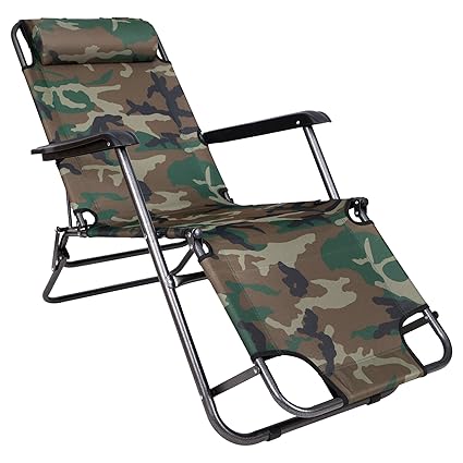 Story@Home Folding Reclining Lounge Chair For Camping Garden, Beaches, Sunbathing Outdoor Portable Relax Chair, Camo