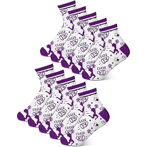 Maiteenly 24 Pairs Ankle Cheer Socks Cheerleading Team Cheerleader Socks for Women Girls Cheer Accessories Gifts