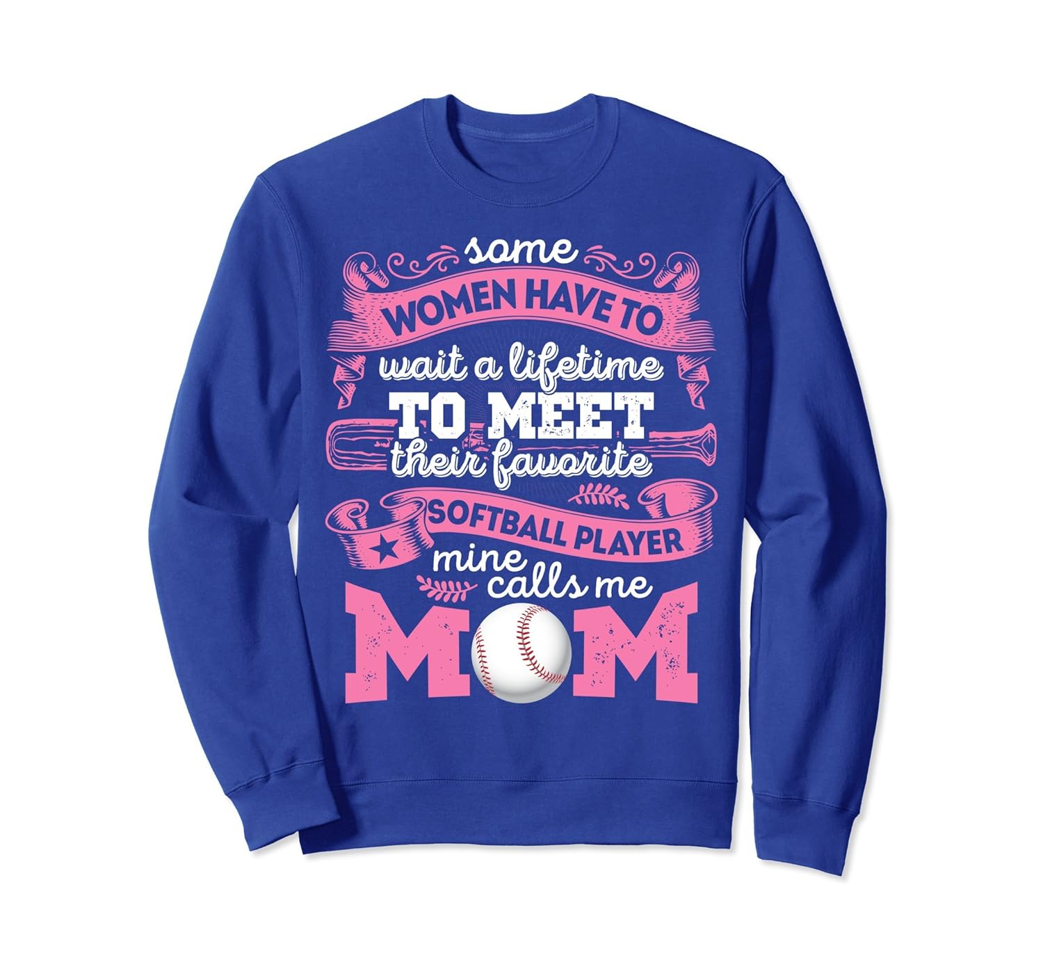 My Favorite Softball Player Calls Me Mom Sweatshirt Women-anz