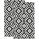 Wotinsi Black White Diamond Grid Hand Towels - Graphic Arrangement Set of 2 Soft Absorbent Decorative Towels, 14 x 28 in