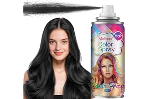 KENINA Black Hair Spray Temporary Hair Color Spray for Kids Women Men, Temporary Hair Dye, Root Touch Up Hair Color Dye,Washable Hair Spray Wax for Party Makeup, Halloween, Cosplay(120ML)