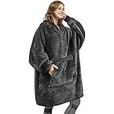 Catalonia Oversized Blanket Hoodie Sweatshirt, Wearable Sherpa Lounging Pullover for Adults Women Men