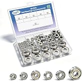 68 Pcs Ball Bearings Assortment Kit 693ZZ/ 623ZZ/ 624ZZ/ 685ZZ/ 687ZZ/ 627ZZ Roller Bearings, Small Bearings Carbon Steel Deep Groove Bearing, for Furniture Wheel, Roller Skates, 3D Printing