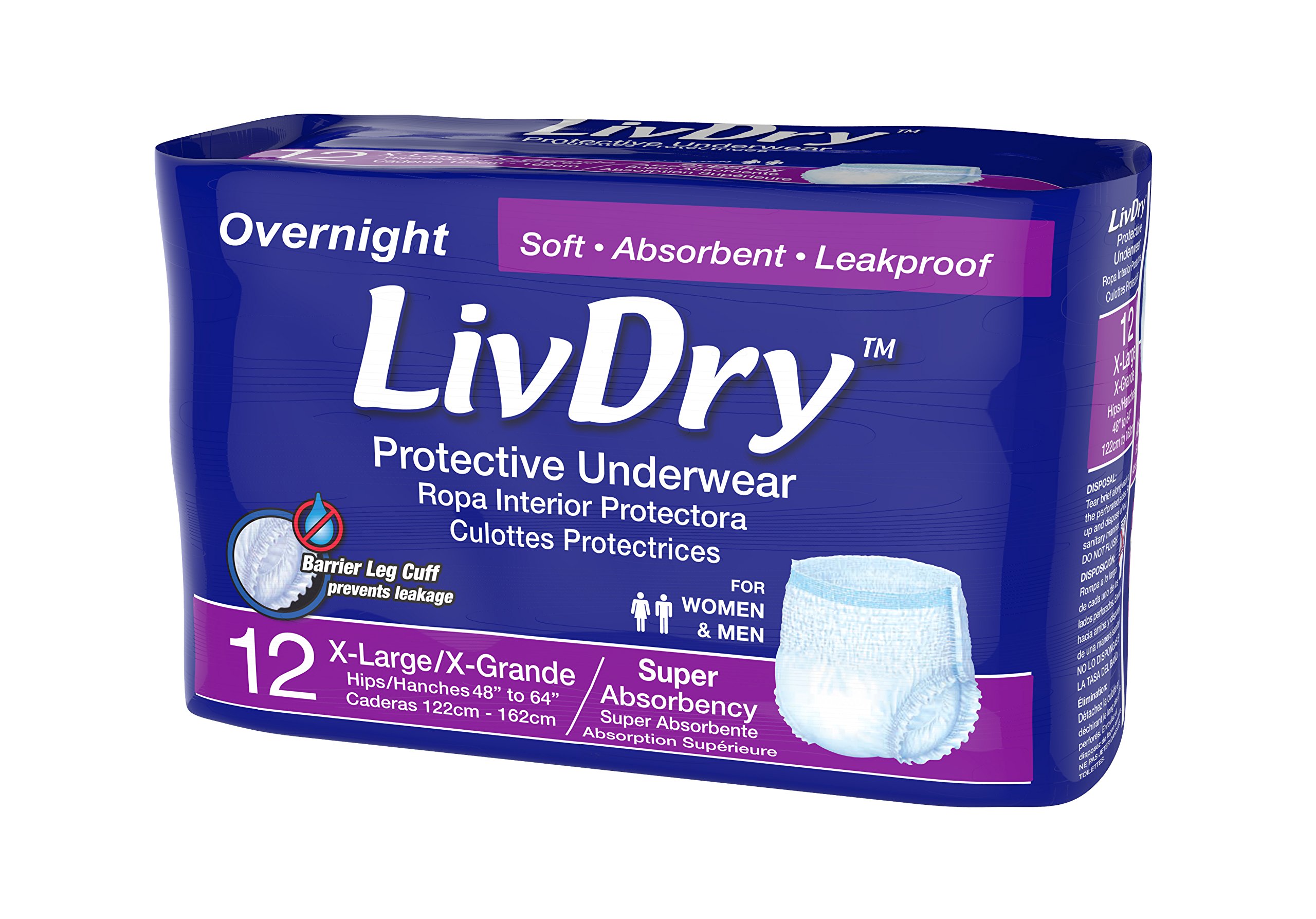 Protective Incontinence Adult Overnight Underwear LivDry