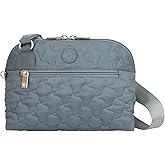 Anuschka Wanderlust Quilted Fabric Collection Women's Vegan Dome Crossbody - Grey