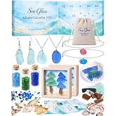 Sea Glass Advent Calendar 2026 for Women and Teen Girls, Jewelry DIY Craft | Real Sea Glass from Natural Variations, 1 Pair Earrings, 2 necklaces, 2 bracelets, DIY and Craft, Christmas Decoration