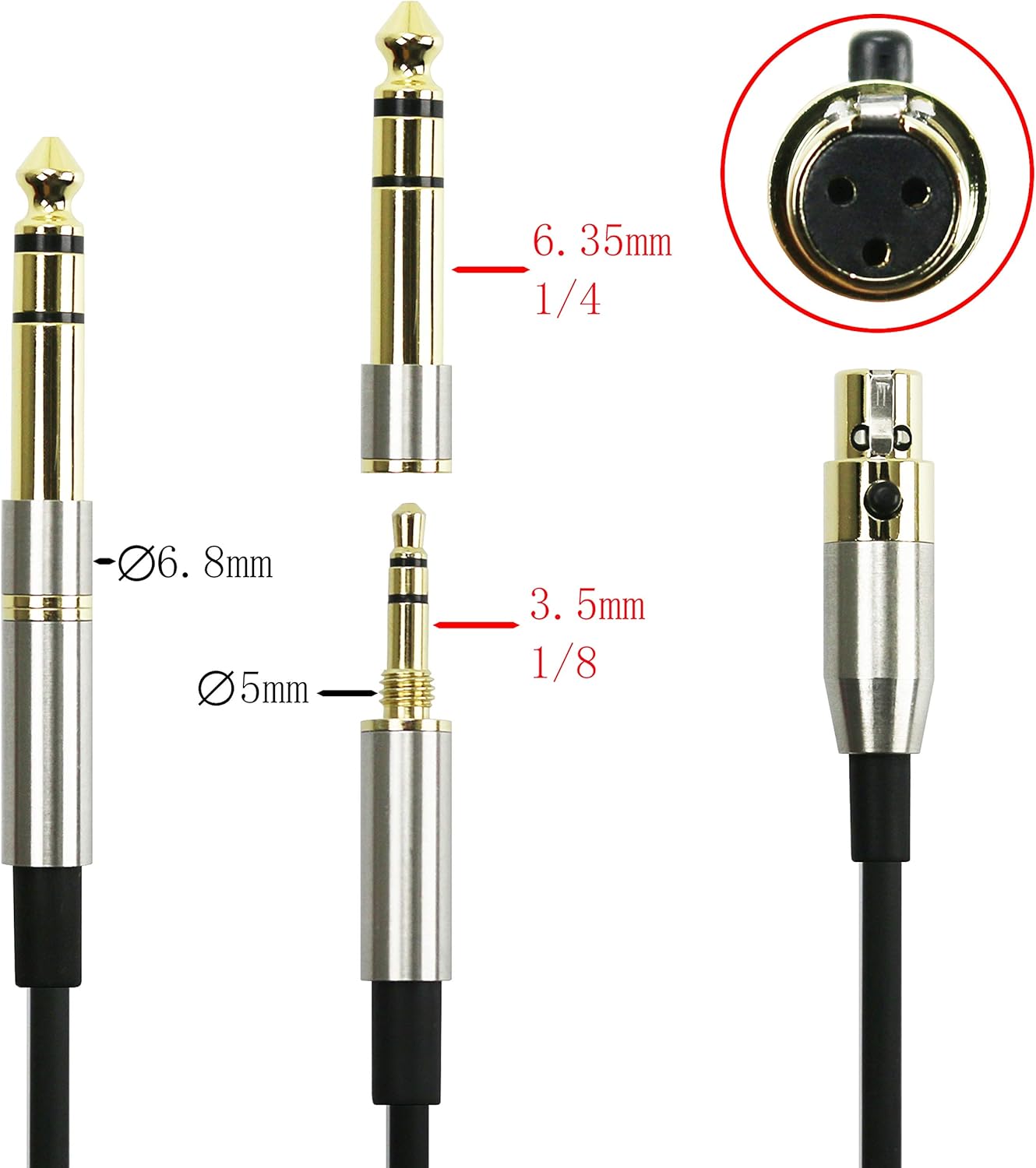 NewFantasia Replacement Audio Upgrade Cable Compatible with AKG K240, K240S, K240MK II, Q701, K702, K141, K171, K181, K271s, K271 MKII, M220, Pioneer HDJ-2000 Headphones 1.2meters/4feet: Industrial & Scientific
