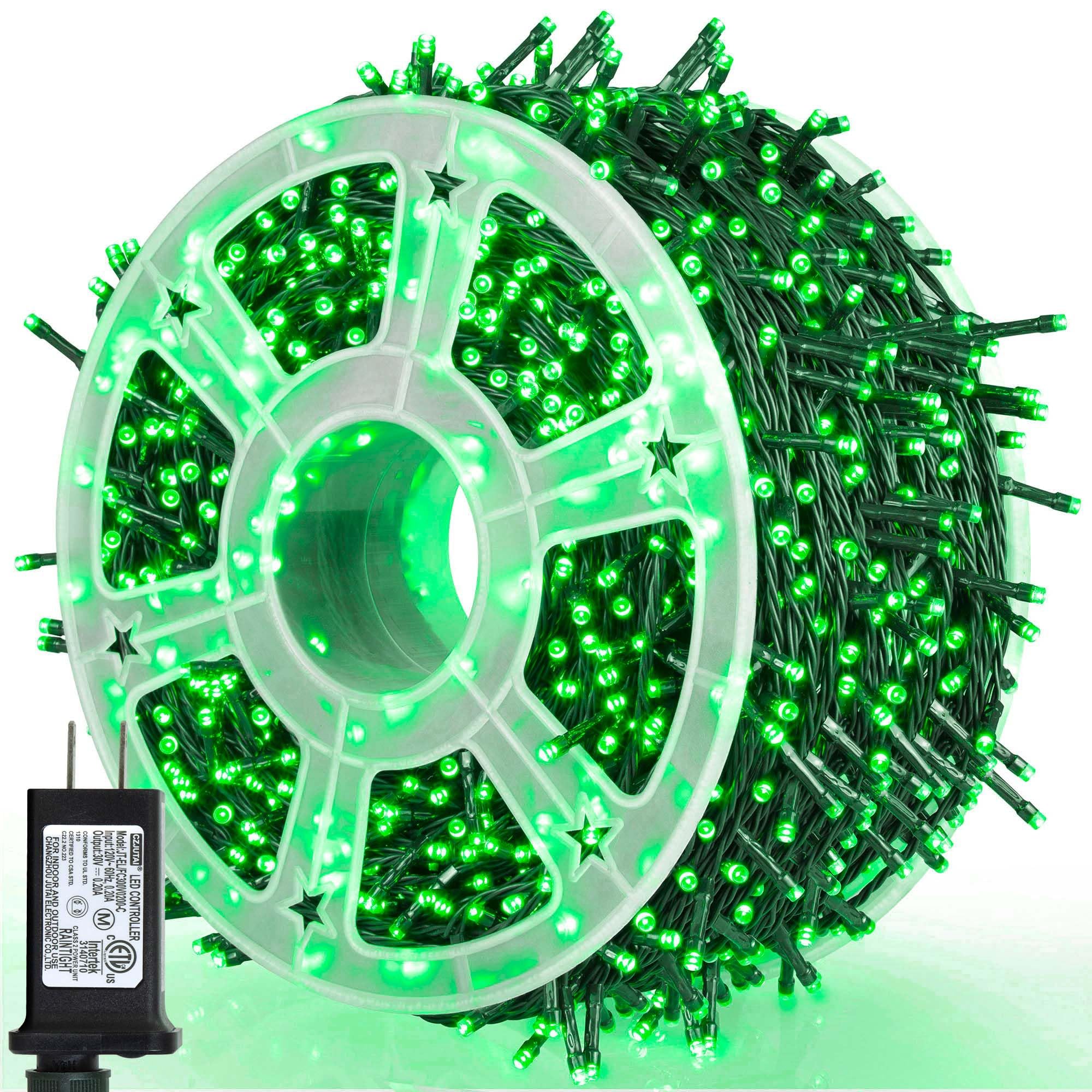 Photo 1 of 164Ft 500 LED Green Christmas Lights, Waterproof 8 Twinkle with Memory Functions Green String Lights for Indoor Outdoor Tree Garden Christmas Decoration