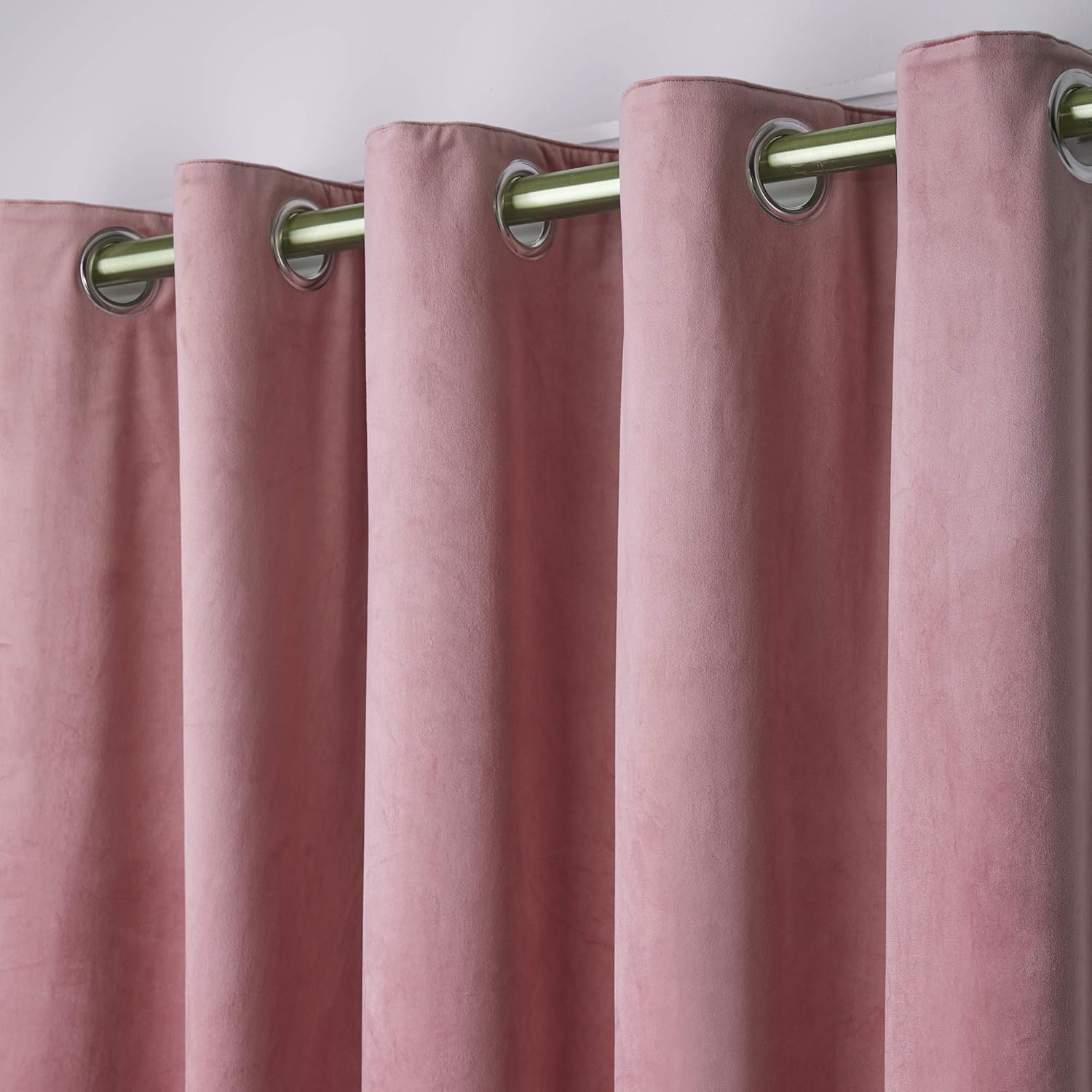 Laurence Llewelyn-Bowen - Montrose - Blackout Velvet Pair of Eyelet Curtains - 66" Width x 72" Drop (168 x 183cm) in Linen - Image 4