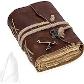 cuero C Vintage Leather Journal - Handmade Leather Bound journal with deckle edge paper for Men And Women Diary Notebook - Leather Sketchbook (7 inch)