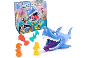 Spin Master Games, Shark Strike, Bowling Game with Wind-Up Jaw-Chomping Action, Easy Activity Toy for Preschoolers, Fun for Kids & Family, 2-4 Players, for Ages 5 & Up