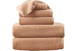 Great Bay Home Orange Bath Towel Set – 100% Cotton 6-Piece Set, Absorbent & Quick-Drying, Soft & Durable