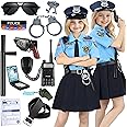 Luucio Police Costume for Girls, Police Officer Costume for Kids with Accessories, Halloween Costumes for Girls 3-12