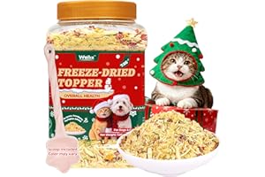 Wellix Cat Christmas Treats Freeze Dried for Cats&Dogs - High Protein Dog&Cat Food Topper 3 Ingredients Added (Cat Grass/Cranberry/Pumpkin) for Puppy or Kitten Treat 7.05oz
