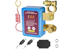 YEYETUO Kill Switch for Car, 12V 240A Remote Battery Disconnect with Led Voltage Display, Car Battery Kill Switch Anti Theft, Automatic Cut Off Shut Off for Auto, Truck, Boat
