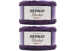 Bernat Blanket Ombre Eggplant Ombre Yarn - 2 Pack of 300g/10.5oz - Polyester - 6 Super Bulky - 220 Yards - Knitting/Crochet