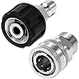 Tool Daily Pressure Washer Adapter Set, Quick Connect Kit, M22 14mm to M22 Metric Fitting, Stainless Steel, 5000 PSI