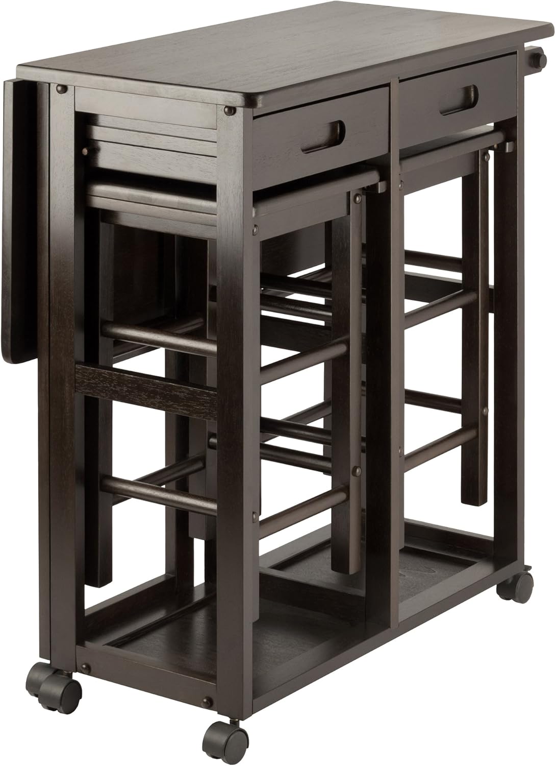 Winsome Suzanne 3-PC Set Space Saver Kitchen, Coffee Finish: Furniture & Decor