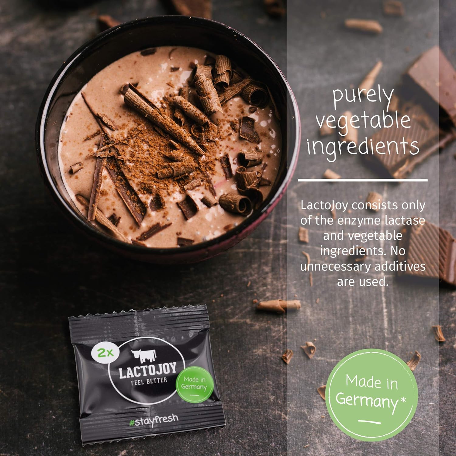LactoJoy Lactase Pills I Powerful Lactase Enzymes for Lactose Intolerance I for Improved Digestion I No Silicon Dioxide, No Artificial Flavors I Vegan I Sample-Package of 4 Sachets à 2 Tablets: Health & Personal Care