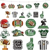 Yulejo 24 Pieces Football Wooden Hanging Ornaments for Christmas Tree Football Cutout Wood Ornament DIY Crafts Decorations Party Favors for Tree Bowl Game Day Decorations Sport Game Day Party Supplies