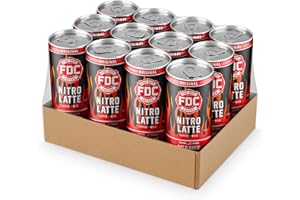Fire Department Coffee - Veteran Owned - Nitro-Charged Latte (Pack of 12) - Ready to Drink Cold Brew Coffee - Kosher - Arabica Coffee, No Artificial Flavors - 12x7 fl oz Cans