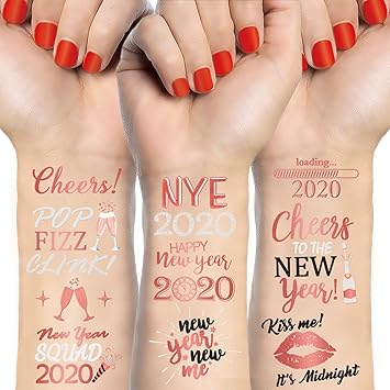 Amazon Com Konsait New Years Eve Party Supplies Tattoos 48