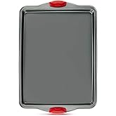 Boxiki Kitchen Non-Stick Baking & Cookie Sheet Pan Non-Toxic 11x14 Inch Rimmed Carbon Steel Baking Sheet. Dent, Warp and Rust Resistant. Heavy Gauge Steel Oven Baking Sheet. 1 Tray.