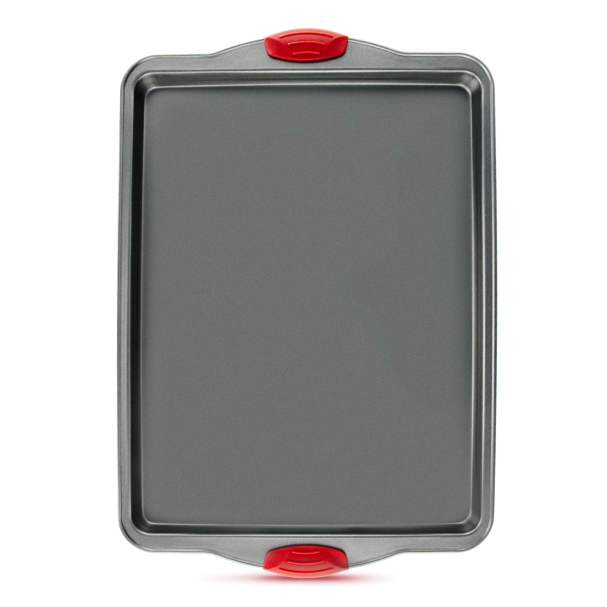 Boxiki Kitchen Non-Stick Baking & Cookie Sheet Pan Non-Toxic 11x14 Inch Rimmed Carbon Steel Baking Sheet. Dent, Warp and Rust Resistant. Heavy Gauge Steel Oven Baking Sheet. 1 Tray.