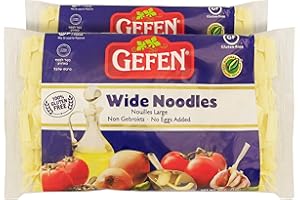 Gefen Gluten Free Wide Noodles 9oz (2 Pack) | No Eggs Added | Large Noodles