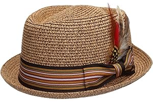 Epoch hats company Men's Premium Straw Porkpie Fedora Hat