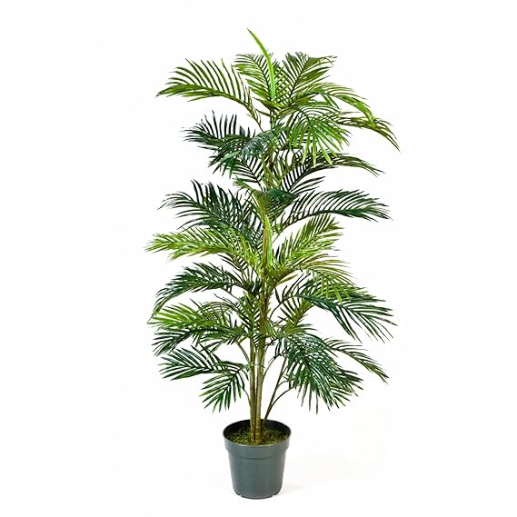 artplants Künstliche Areca-Palme Jennica im Zementtopf, 39 Palmwedel, 150 cm - Kunstpalme/Dekopalme