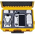Lykus Titan MM410 Waterproof Hard Case (Yellow) for DJI Mini 4 Pro/Mini 3/Pro and DJI RC 2/RC/RC-N2/N1, Support 7 batteries and RC lanyard [CASE ONLY]
