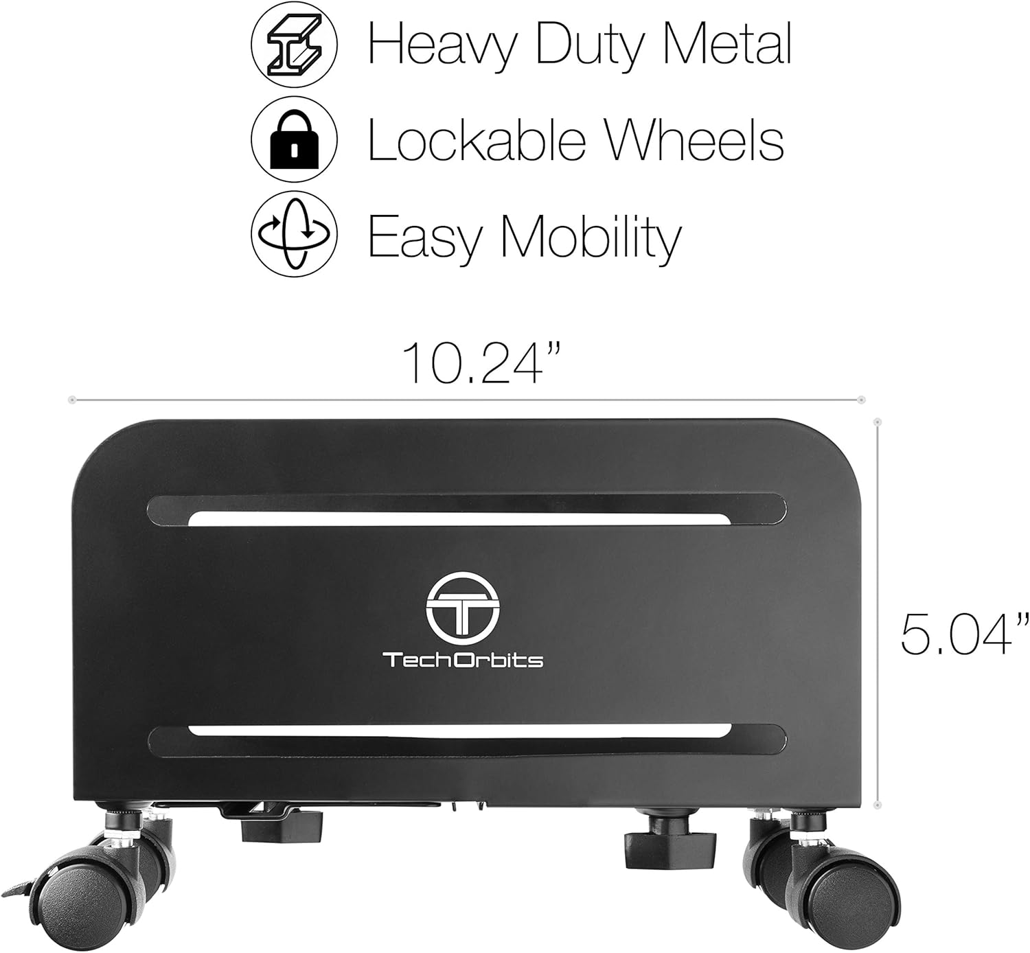 TechOrbits Computer Tower Stand - Mobile PC Stand - Adjustable Desktop CPU Holder Cart with Lockable Caster Wheels : Electronics
