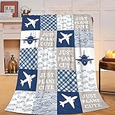 Airplane Blanket Super Soft Warm Fluffy Fleece Flannel Just Plane Cute Throw Blanket Cozy Fuzzy Plush Stuff Bedding Blankets Gifts for Women Kids Boys Girls Adults 50"X40"