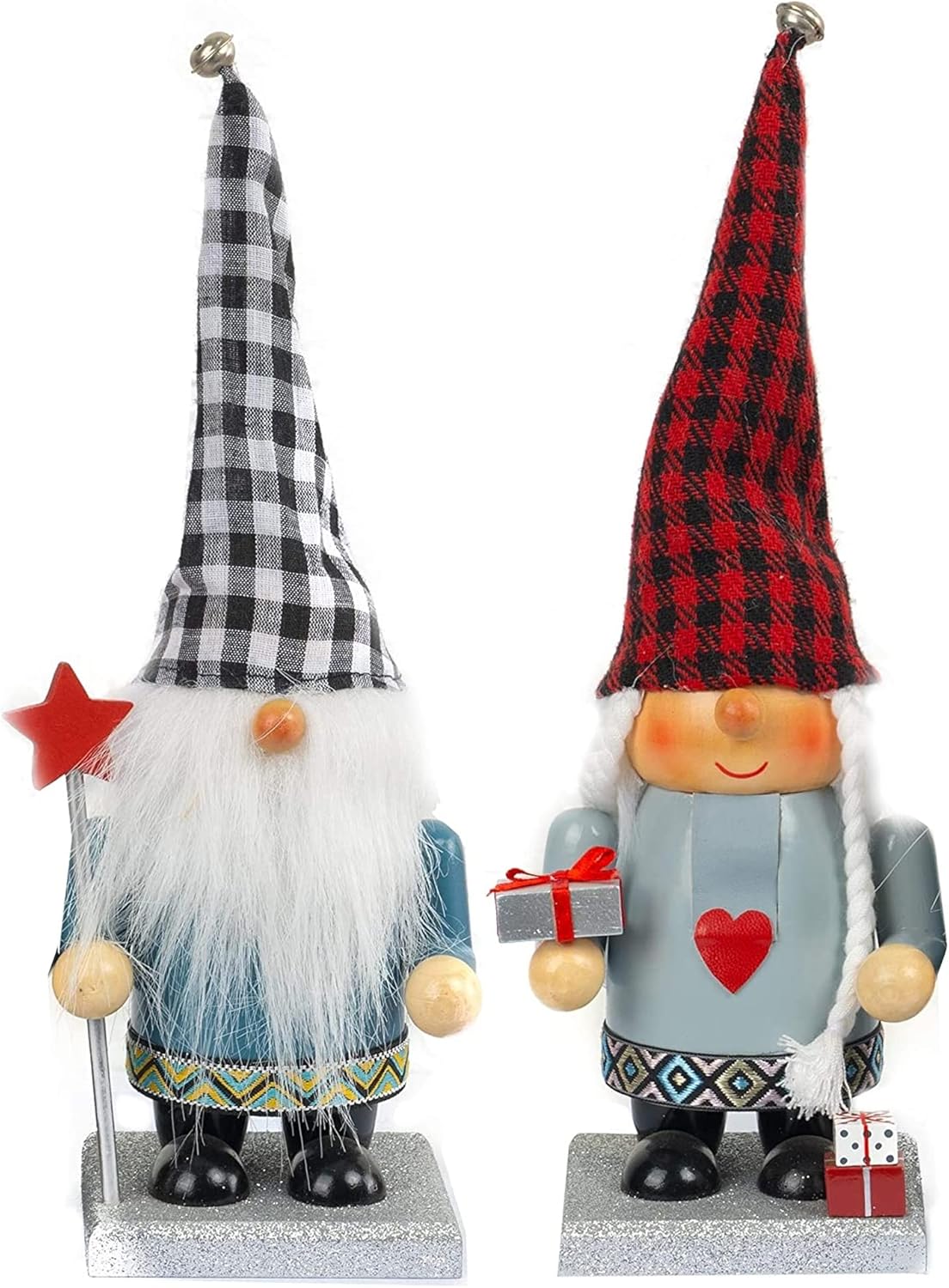 Nutcrackers - Nerosun 11 inch 2 Pack Nutcrackers Christmas Decorations Wooden Gnomes Nutcracker Decor for Home Table Centerpieces Indoor