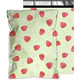 Poly Mailers 6x9 Inch 100 Pcs - Strawberries printed Shipping Bags, 2.4mil Thickness, Waterproof and Tear Resistant Mailing Envelopes, Self-Sealing Packaging Bags for Small Business