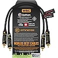 WORLDS BEST CABLES 0.5 Foot RCA Cable Pair - Gotham GAC-4/1 (Black) Star-Quad, Audio Interconnect Cable with Premium Gold Plated Locking RCA Connectors - Directional - Custom Made