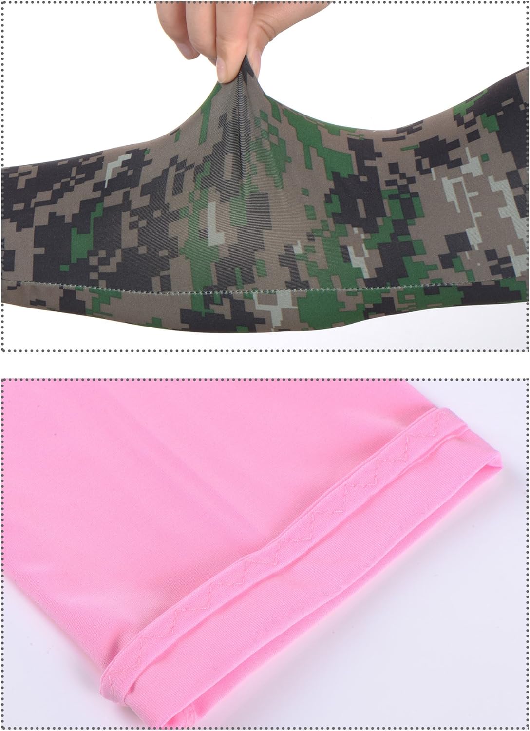 Mudder 9 Pairs Unisex UV Protection Sleeves Arm Cooling Sleeves Ice Silk Arm Sleeves Arm Cover Sleeves (White, Black, Gray, Sky Blue, Pink, Purple, Royal Blue, Camouflage, Yellow): Clothing