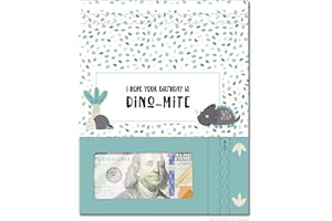 ZipGifts Birthday Card | Zip-Open Money Holder w/Clear Plastic Window for Cash, Check, & Gift Card (Birthday | Dino-Mite)
