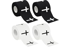 FAIROOTH 4 Pcs Christian Athletic Tapes Religious Sport Tape with Cross White Black Bible Verse Wrist Tapes Cross Athletic Wrist Tape for Sports Gymnastics Tennis Boxing Athlete First Aid Injury Wrap, 2inx23ft