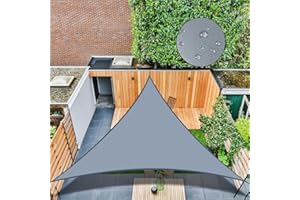 LADYROSIAN Waterproof Sun Shade Sail 10' x 10' x 10' Triangles UV Block Sunshade,Heavy Duty Permeable 185GSM Backyard Shade for Backyard Yard Deck Patio Garden Outdoor Activities and Facility-Gray