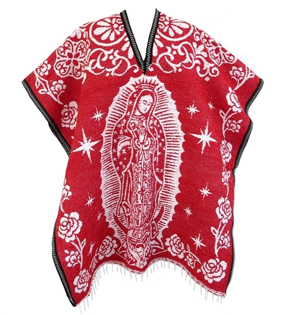 Men Authentic Mexican Poncho Virgen De Guadalupe Reversible Cobija Blanket Clothing Shoes Jewelry Samel Com Br