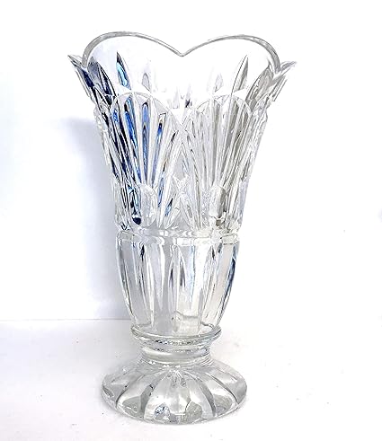 Crystal Glass Vase 12 Centerpiece Flower Blue Color Bohemia