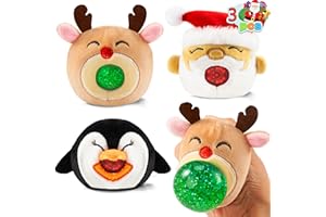 JOYIN 3 Pcs Christmas Squeeze Plush Balls Fidget Toys for Xmas Party Favors Stress Relief