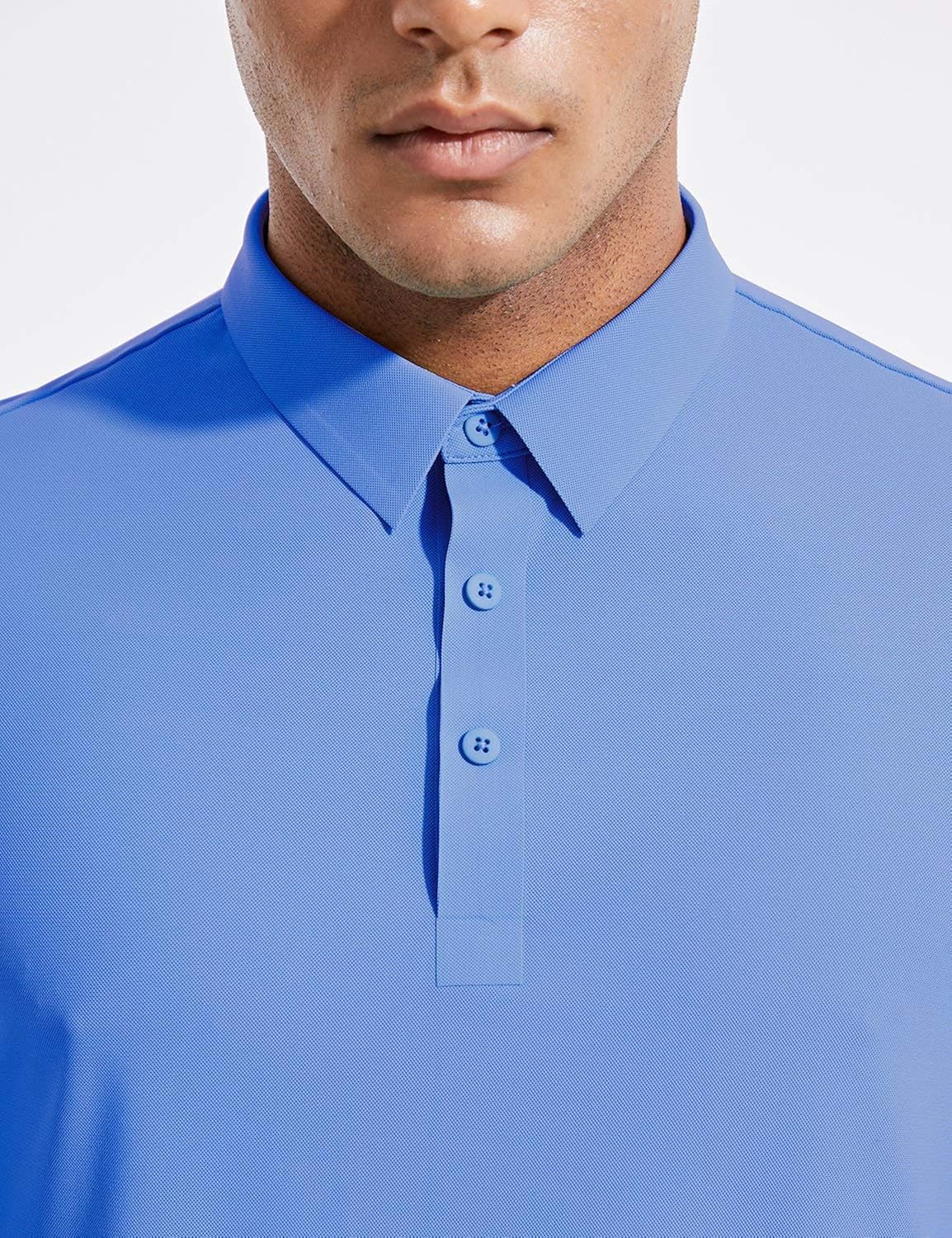 BALEAF EVO Men's UPF 50+ Sun Protection Golf Polo Shirt Quick Dry Long Sleeve Workout Tennis Shirt : Clothing
